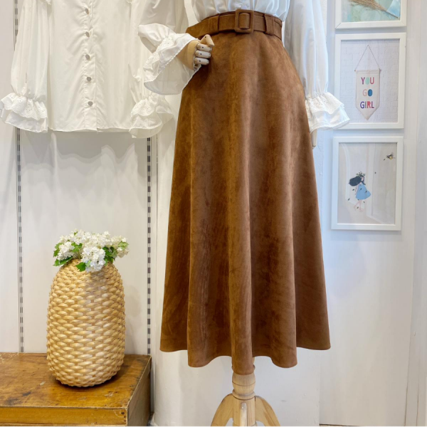 Taba Süet Velours Etek