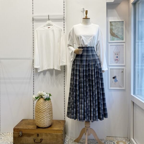 Gri Ekoseli Melodie Etek