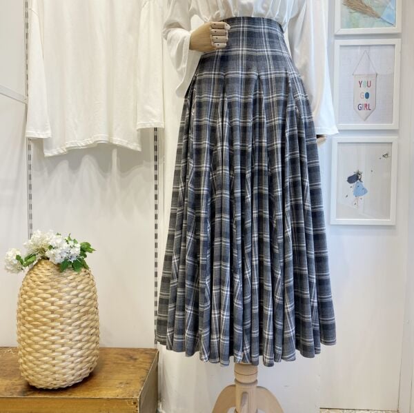 Gri Ekoseli Melodie Etek