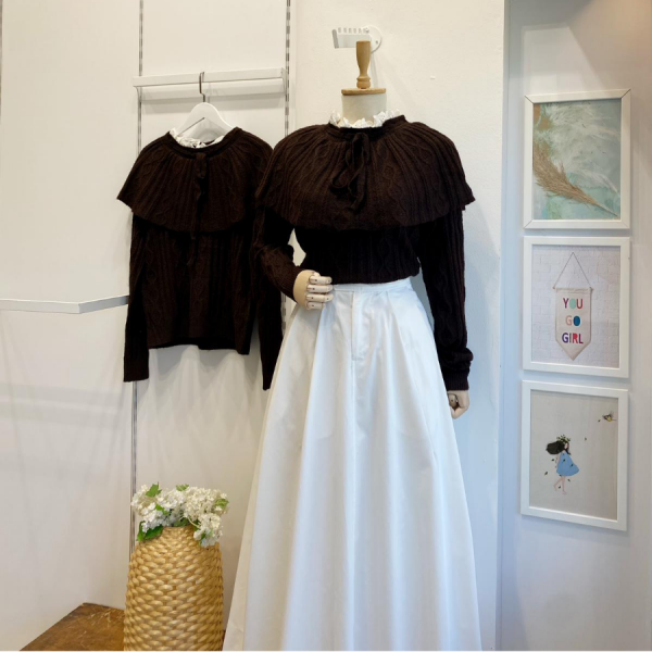 Acı Kahve Kurdele Detaylı Fiore Kazak