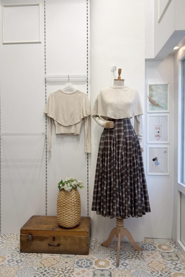 Uçuk Kahverengi Ekoseli Melodie Etek