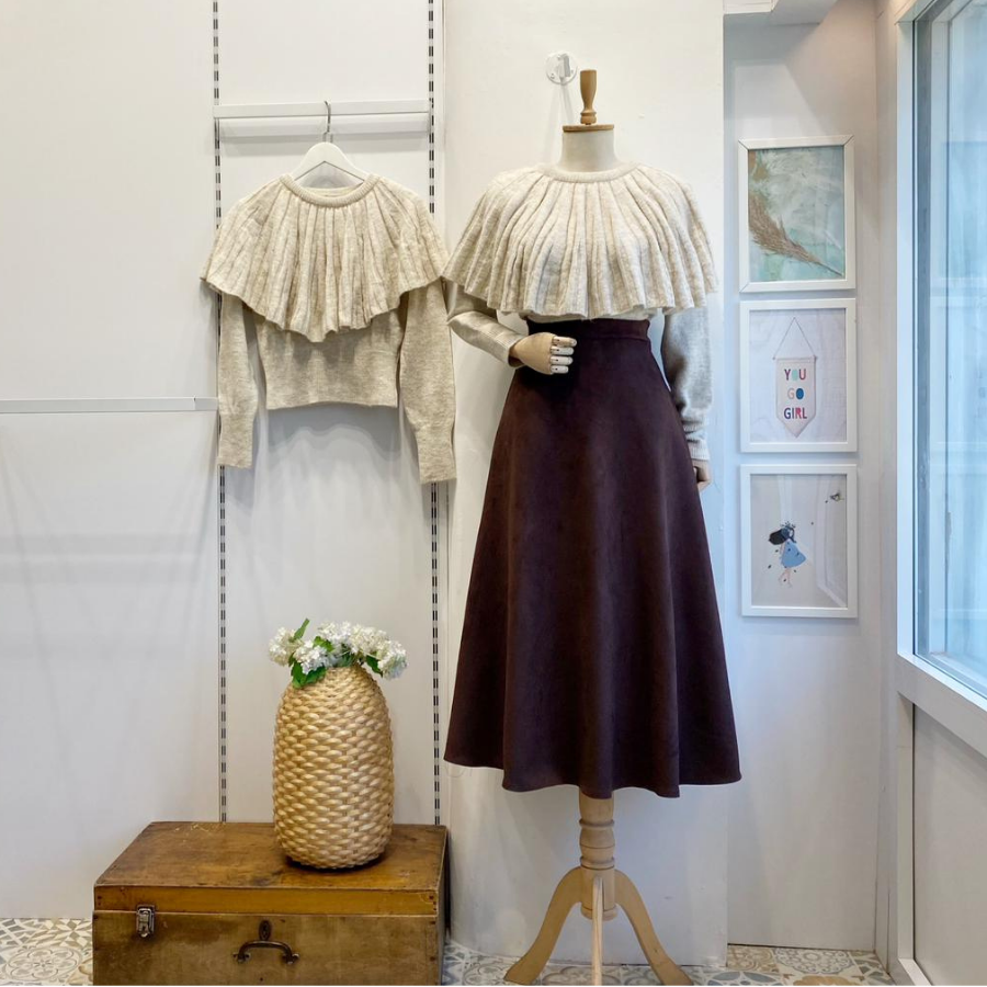 Kahverengi Kloş Model Süet Etek