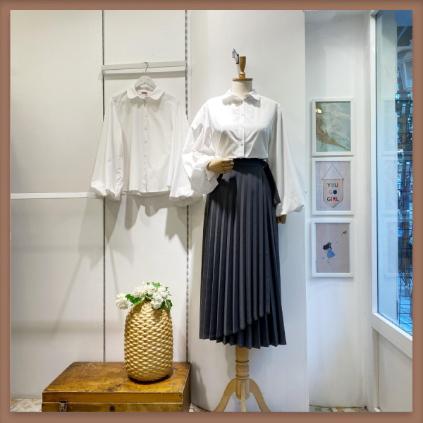 Gri Piliseli Anvelop Etek