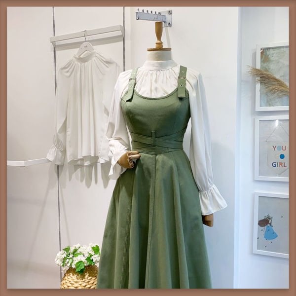 GABARDİN KUMAŞ HAKİ YEŞİLİ ÖZEL TASARIM JİLE