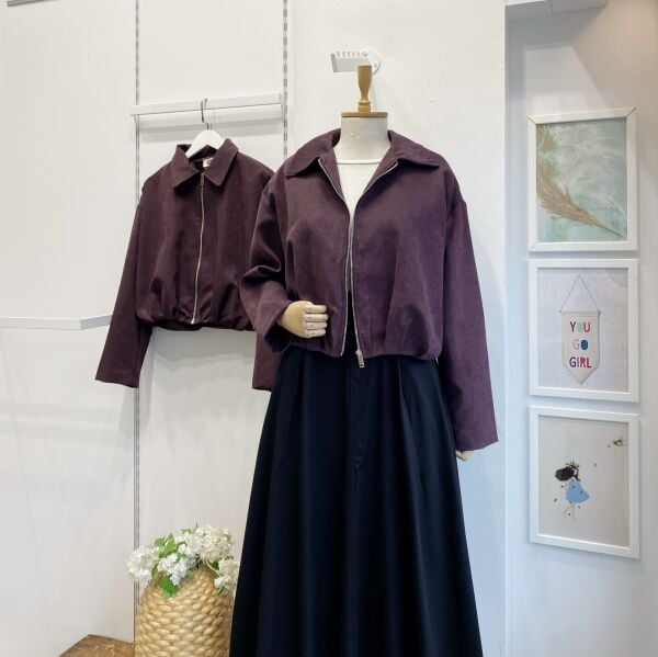 Mürdüm Rosalie Süet Bomber Ceket