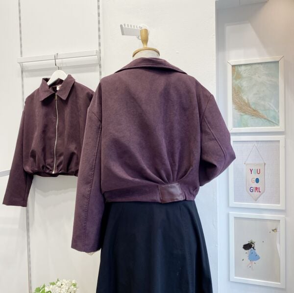 Mürdüm Rosalie Süet Bomber Ceket