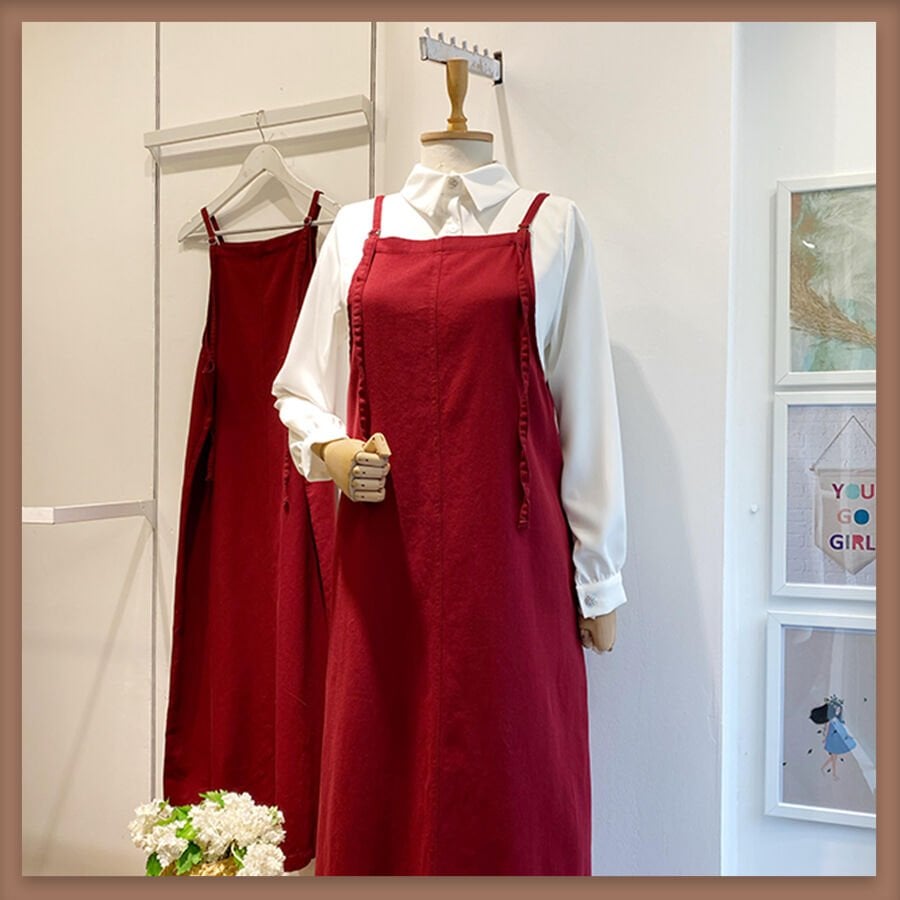 Bordo ince gabardin askı detaylı jile