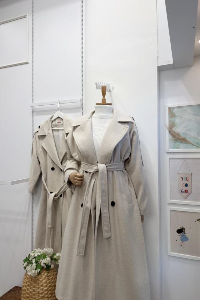 Krem Harriet Kaşe Kaban