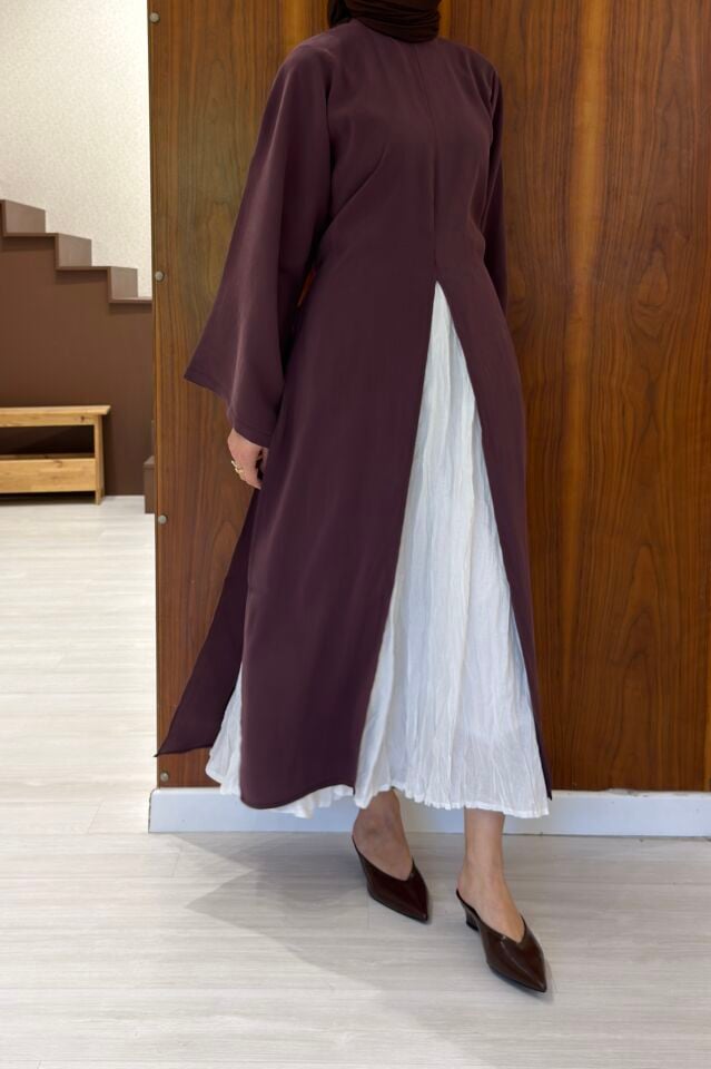 Mürdüm Parçalı Aroha Tunik