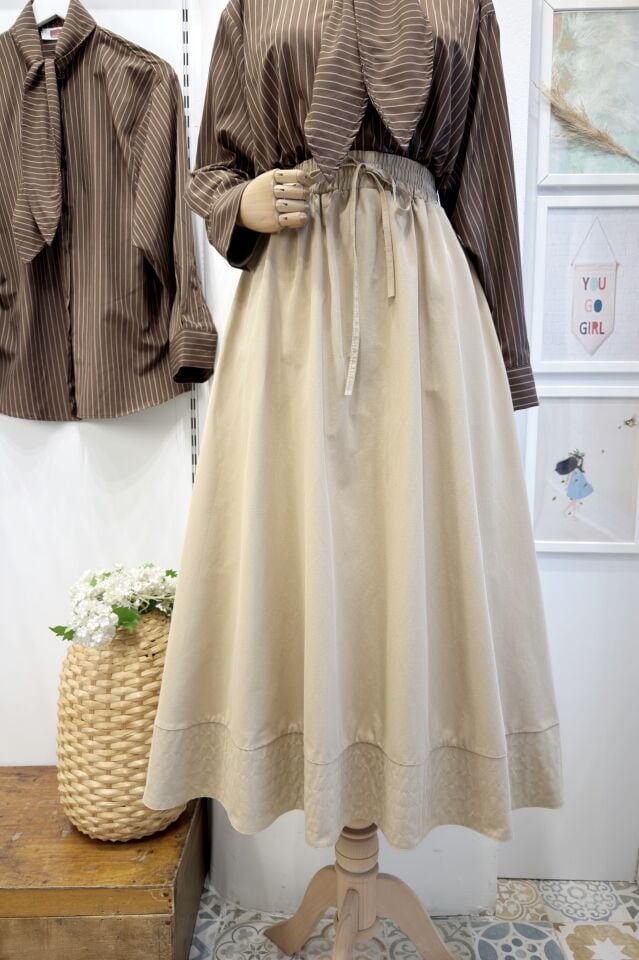 Vizon Beli Lastikli Zeran Etek