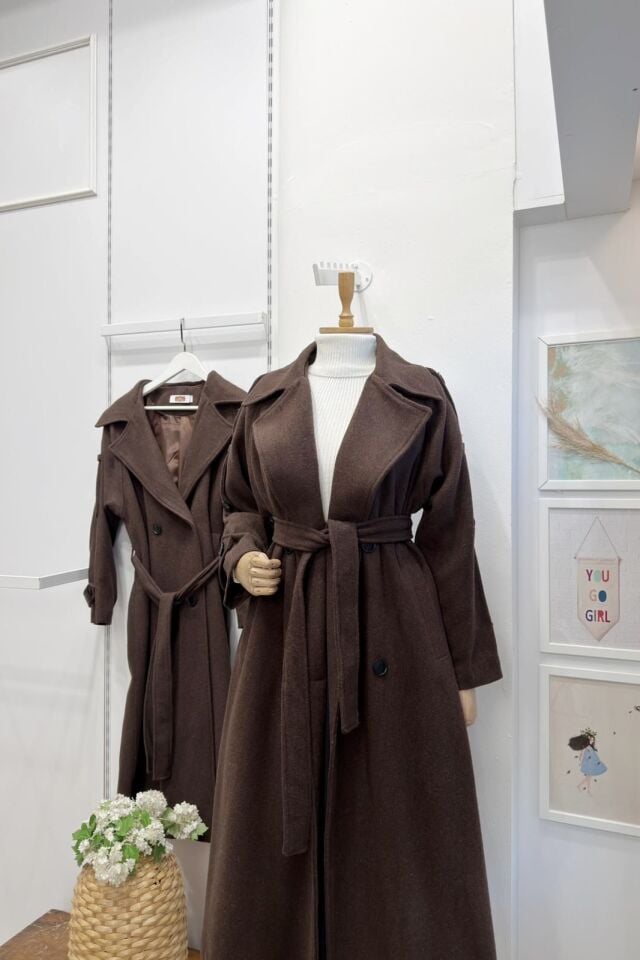 Kahverengi Harriet Kaşe Kaban