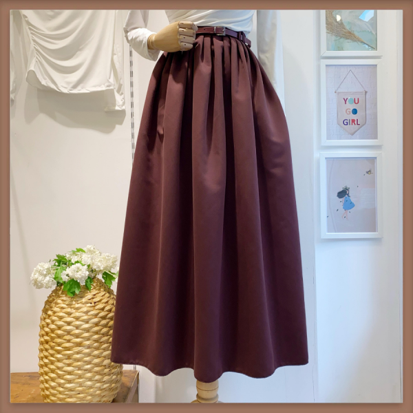 Bordo Pelsa Pileli Etek