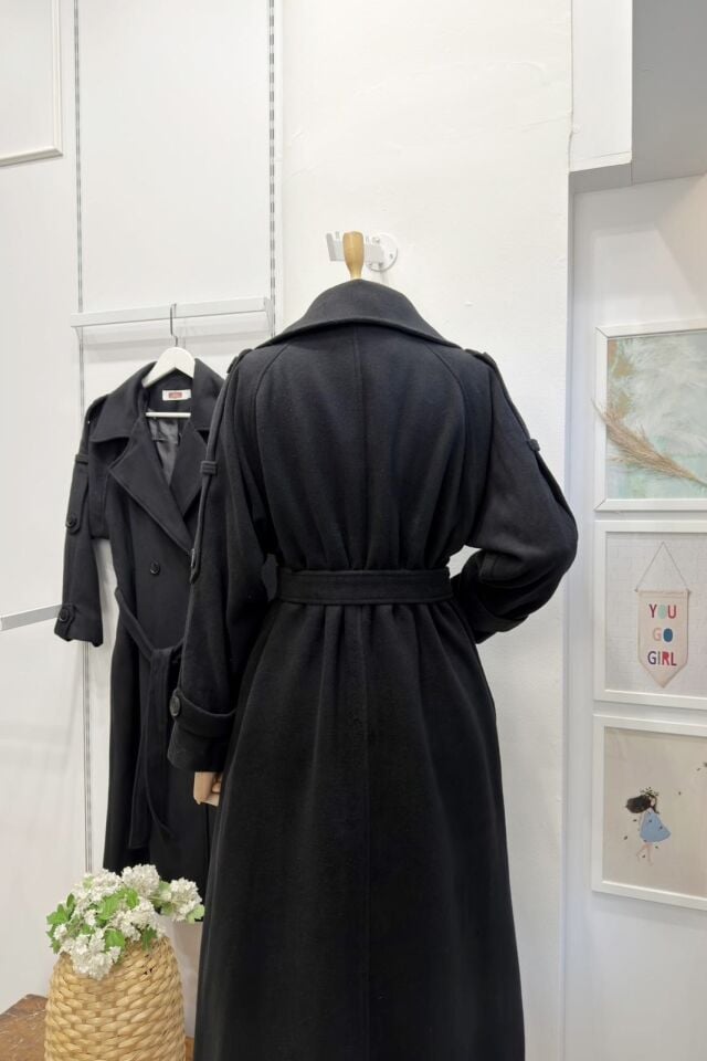 Siyah Harriet Kaşe Kaban