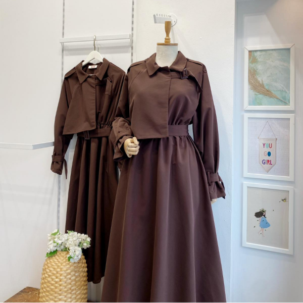 Acı Kahve Trenç Model Elbise