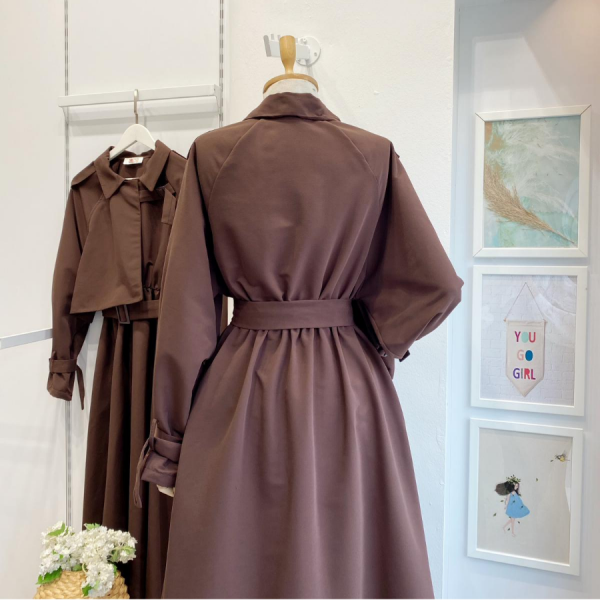 Acı Kahve Trenç Model Elbise