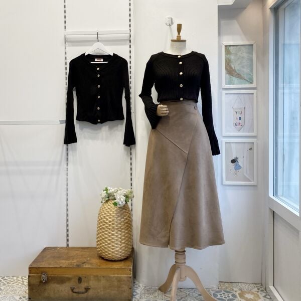 Süet Kumaş Anvelop Model Vizon Etek