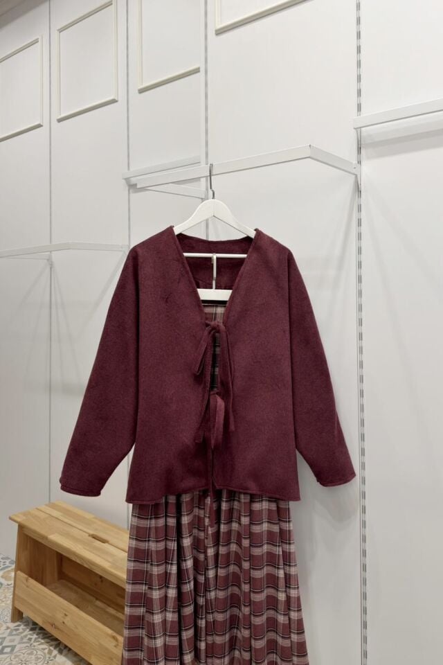 Bordo Winona Angora Kumaş Ceket