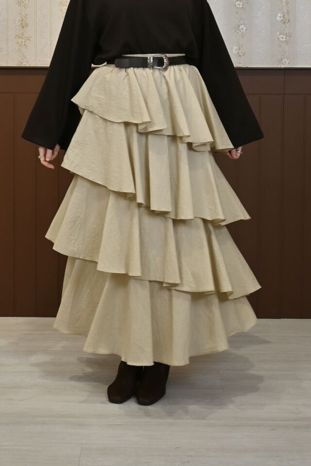 Krem Sauter Katlı Etek