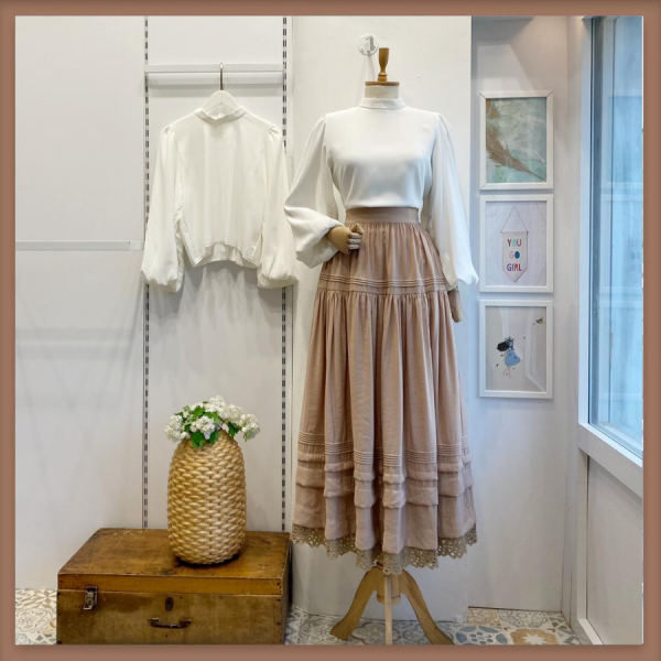 Vizon Nervür Dikiş Detaylı Etek