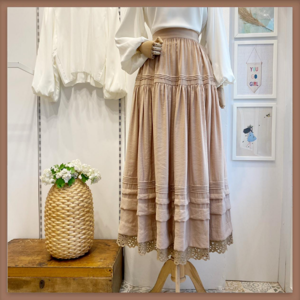 Vizon Nervür Dikiş Detaylı Etek