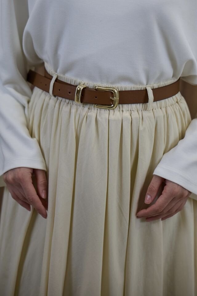 Krem Ceinture Kemerli Keten Etek