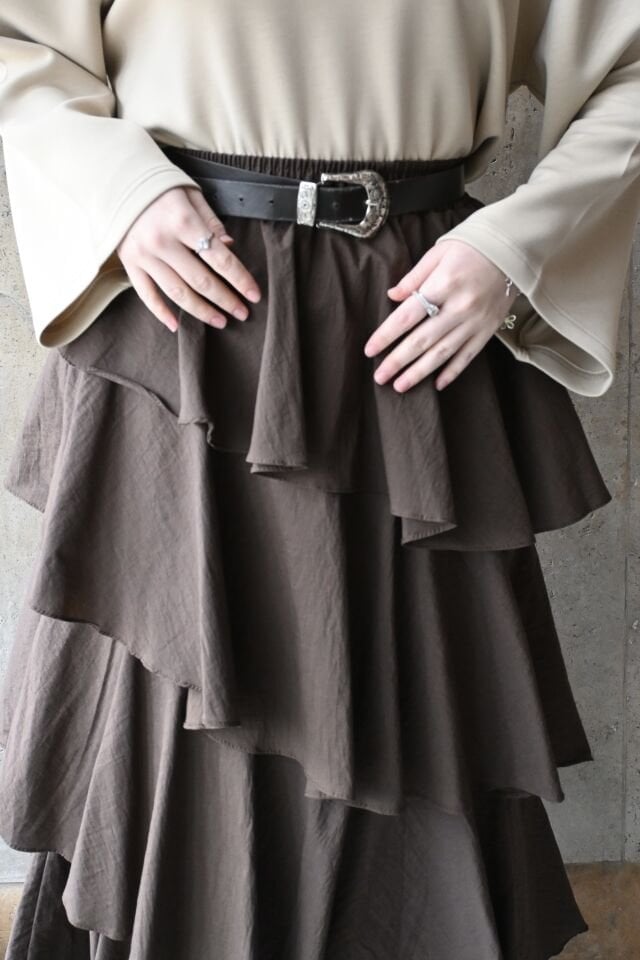 Kahverengi Sauter Katlı Etek