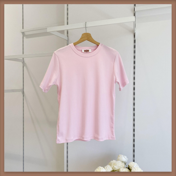 Pembe Pamuklu Basic Tshirt