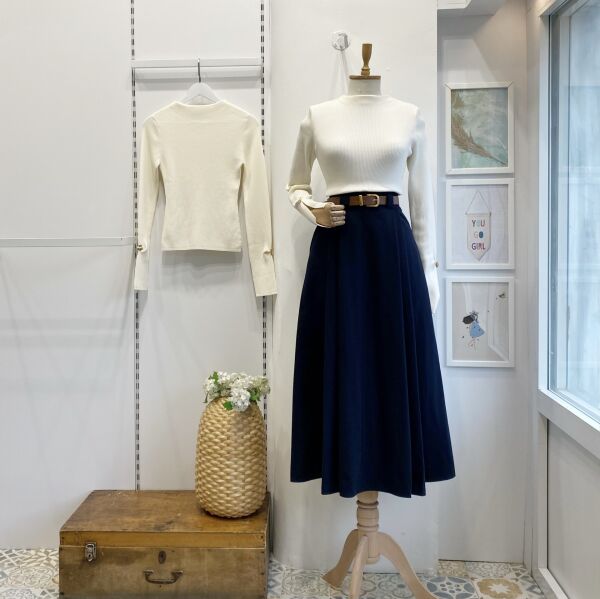 Lacivert Kemerli Arain Etek