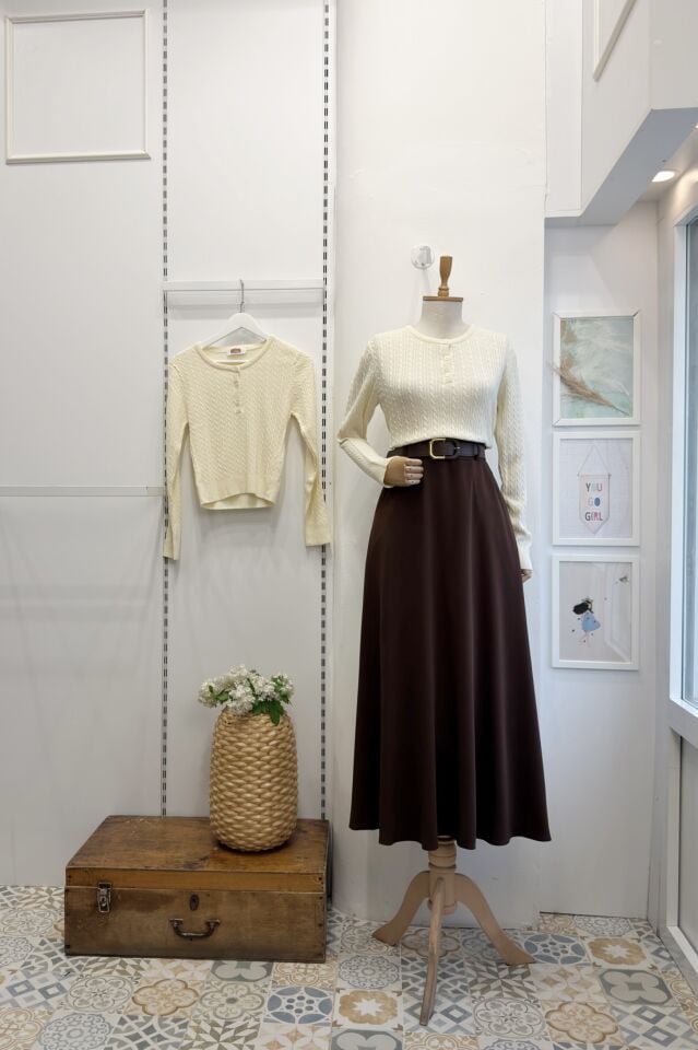 Kahverengi Kemerli Saphire Etek