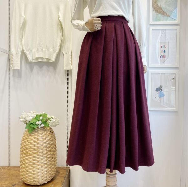 Bordo Kaşe Demain Etek