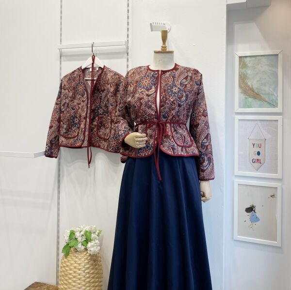 Kırmızı Biyeli Elysia Kapitone Ceket