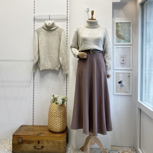 Vizon Deri Kemerli Kloş Etek