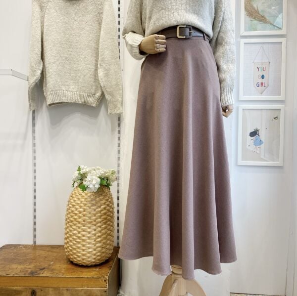 Vizon Deri Kemerli Kloş Etek