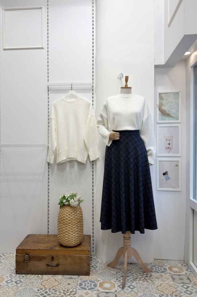 Lacivert Isolde Crep Etek