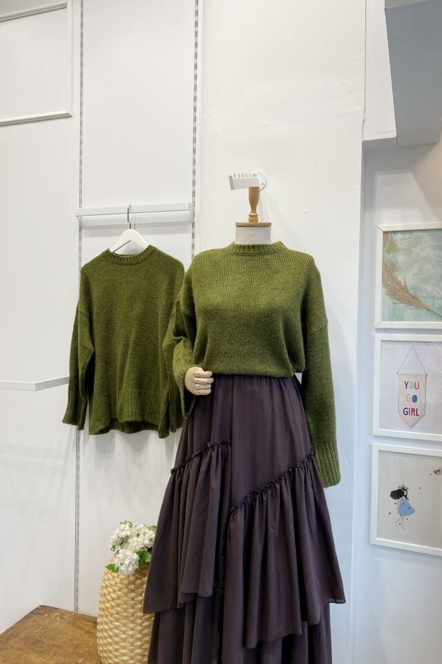 Yeşil Oversize Kazak