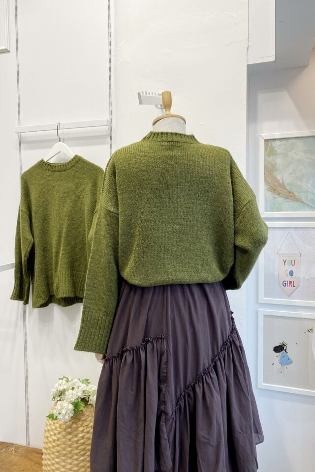 Yeşil Oversize Kazak