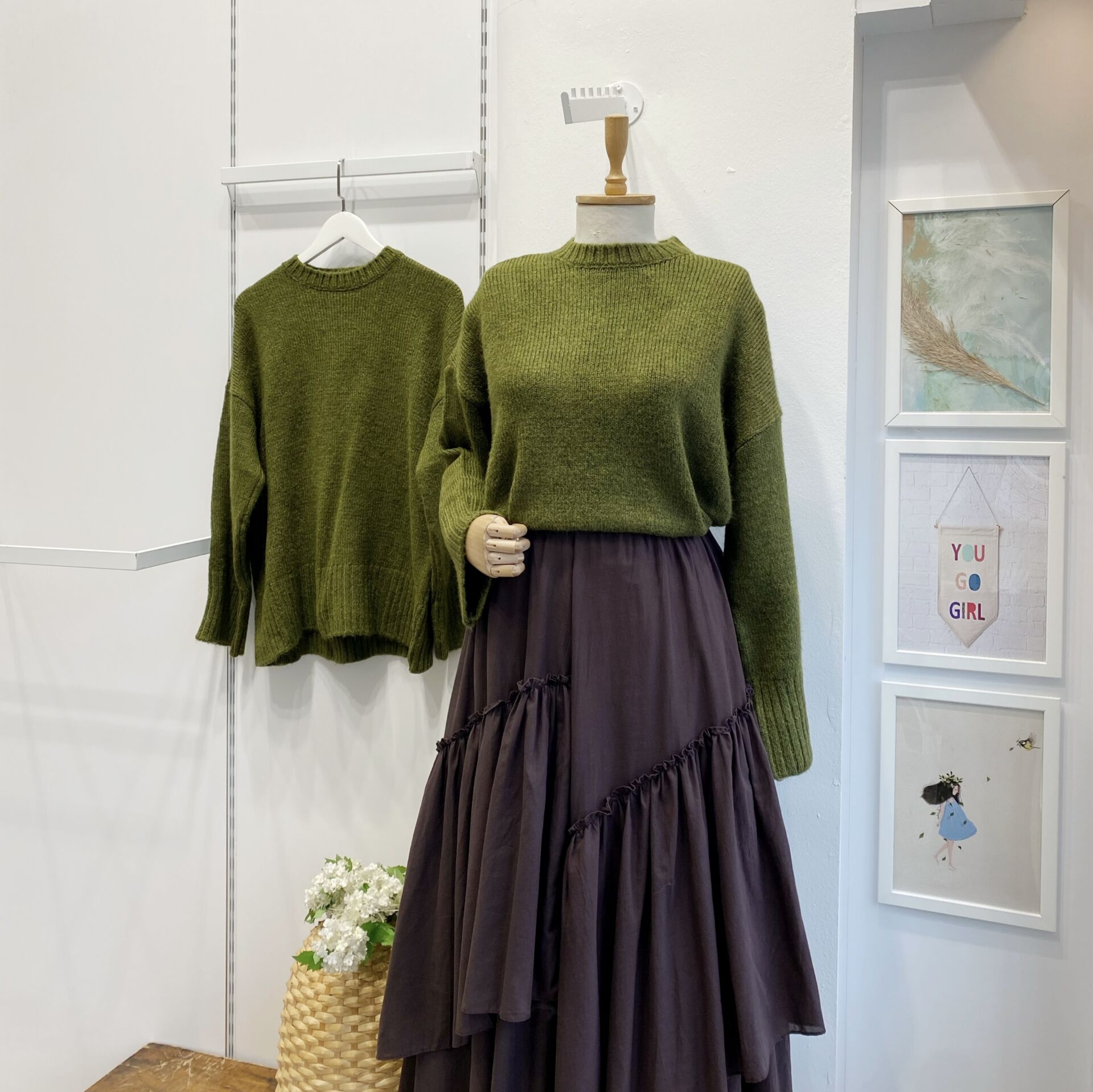 Yeşil Oversize Kazak