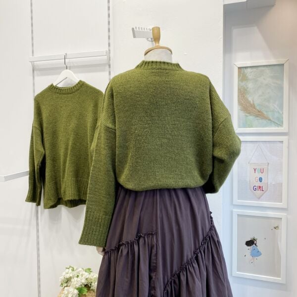 Yeşil Oversize Kazak