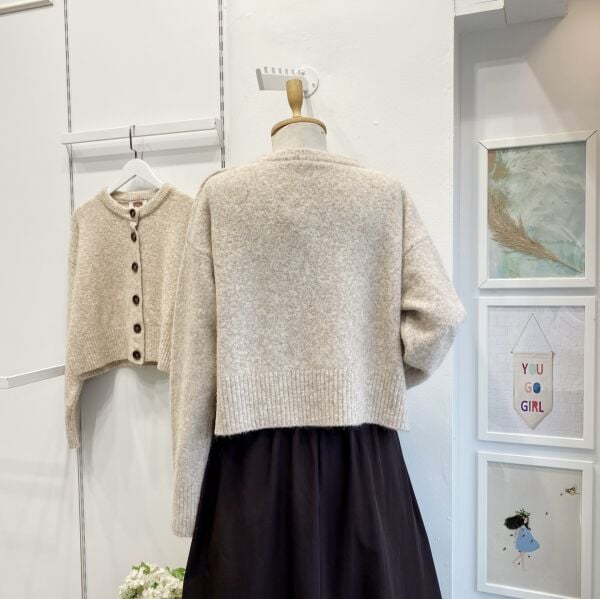 Vizon Dik Yaka Düğmeli Yumuşak Dokulu Hırka