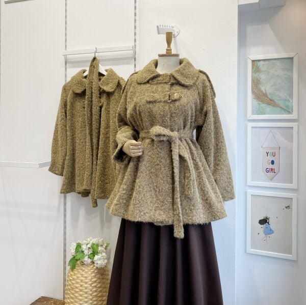 Camel Yün Pelerin Kaban