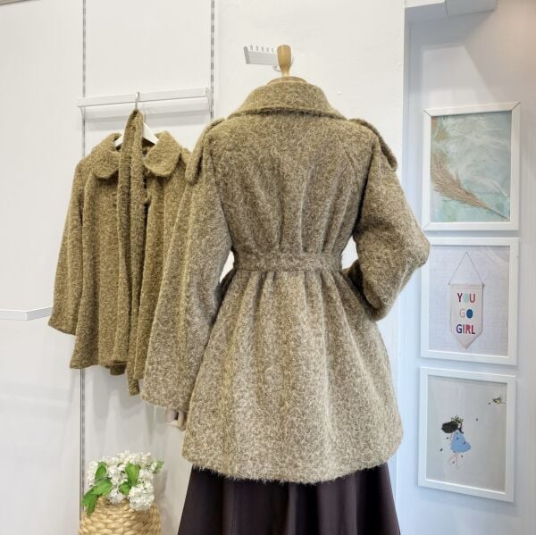 Camel Yün Pelerin Kaban