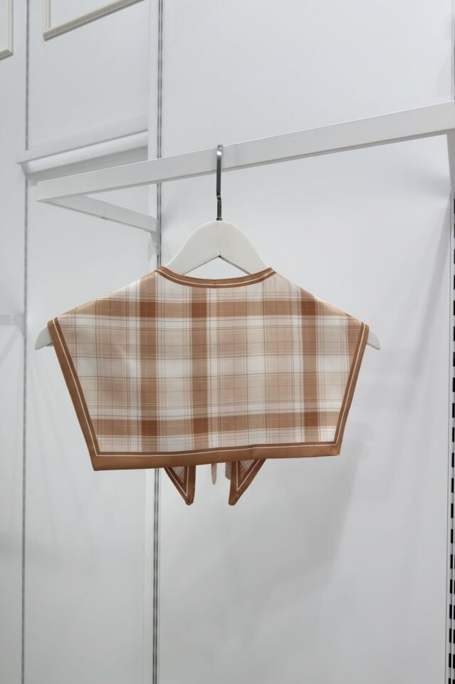 Camel Ekose Desenli Muse Yaka