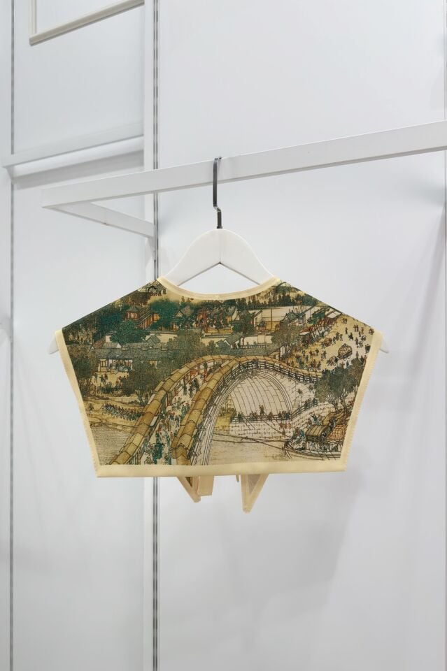 Haki Yeşili Bridge Desenli Muse Yaka