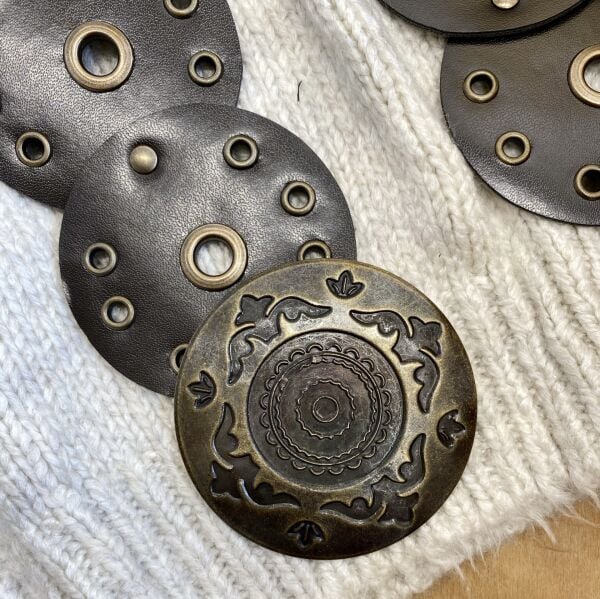 Acı Kahve Yuvarlak Tokalı Bohem Deri Kemer