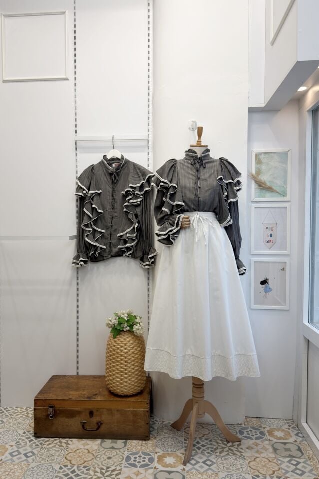 Kireç Beyazı Beli Lastikli Zeran Etek