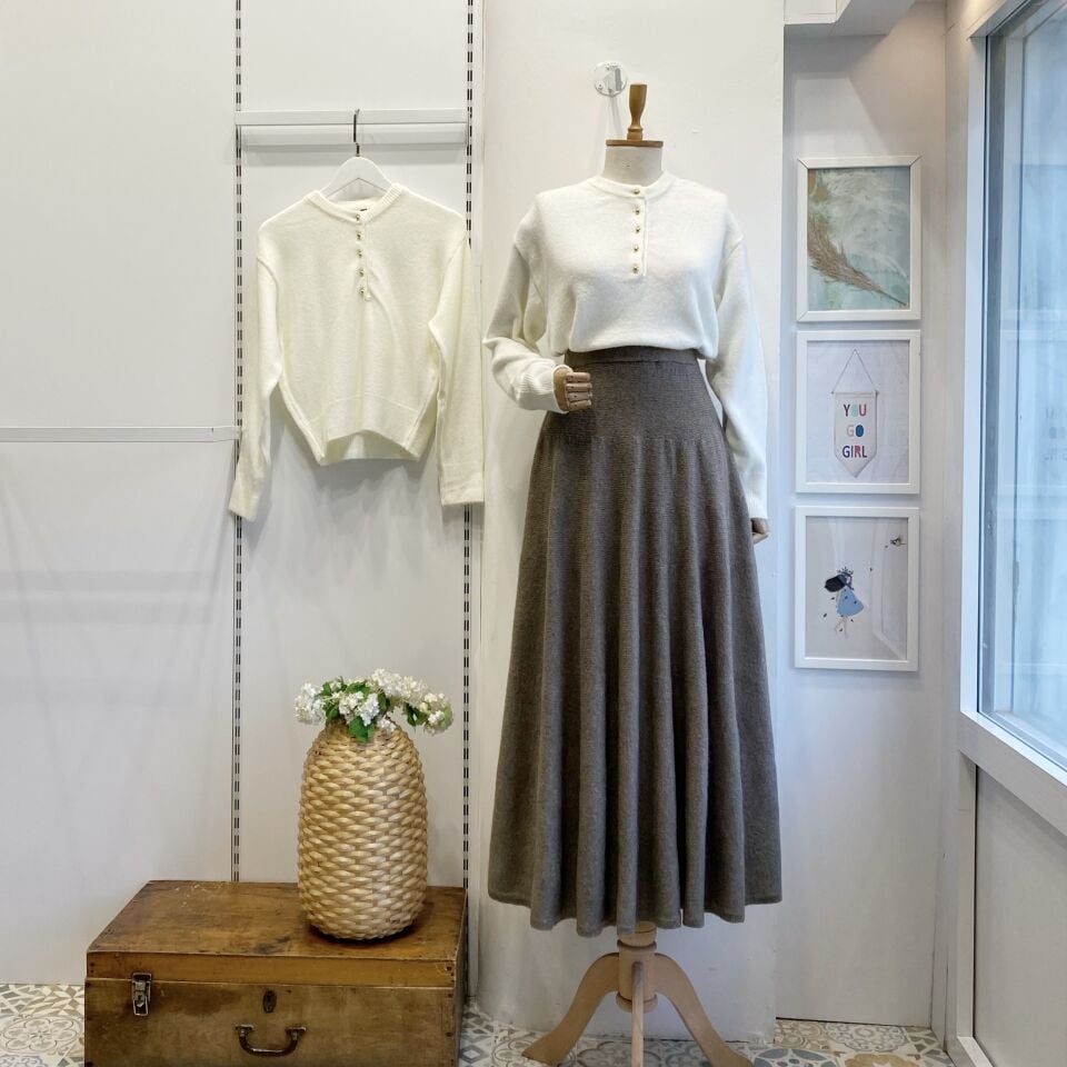 Vizon Triko Kumaş Kloş Etek