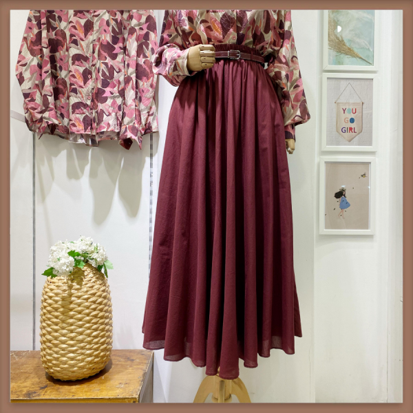 Bordo Ceinture Kemerli Etek