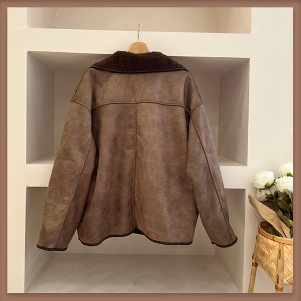 Braune Jacke aus Wollwildleder