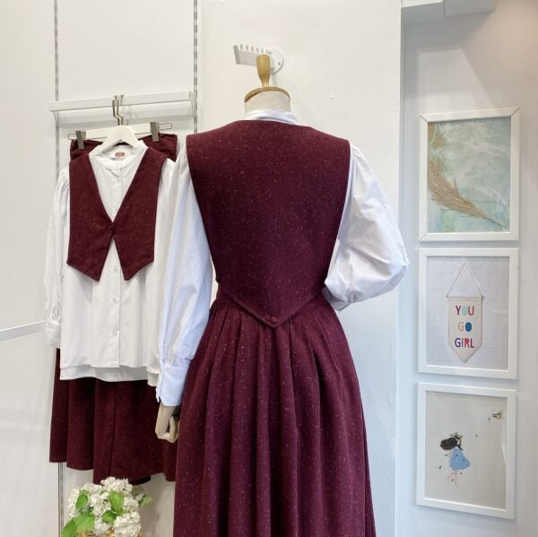 Bordo Kırçıl Desenli Rüya Takım