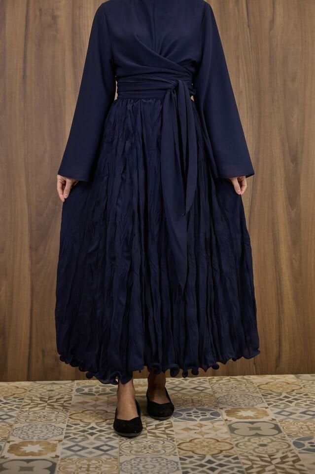 Lacivert Şifon Cote Takım